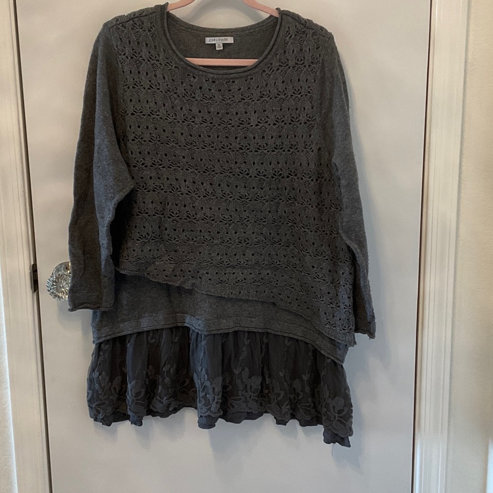 John Mark Gray Layered Tunic Top